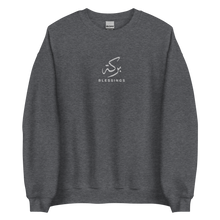 Load image into Gallery viewer, Dark grey unisex sweater featuring ‘Blessings’ embroidered in elegant Arabic calligraphy. Soft, comfortable, and stylish design perfect for everyday wear.