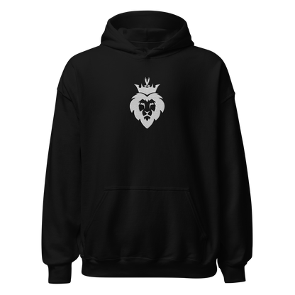 Sabr black hoodie with white lion embroidered