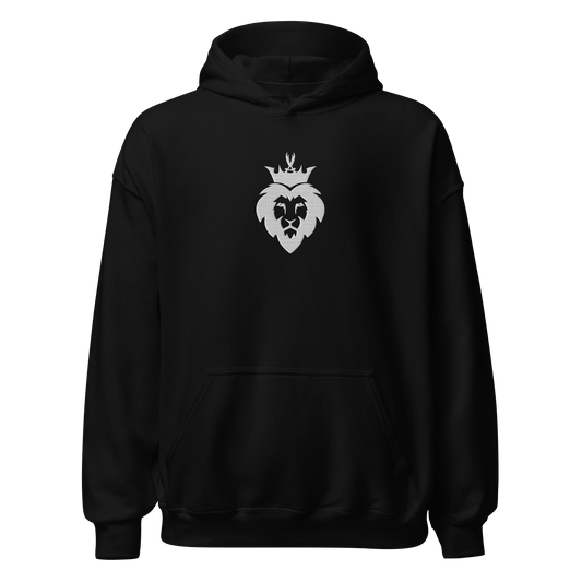 Sabr black hoodie with white lion embroidered