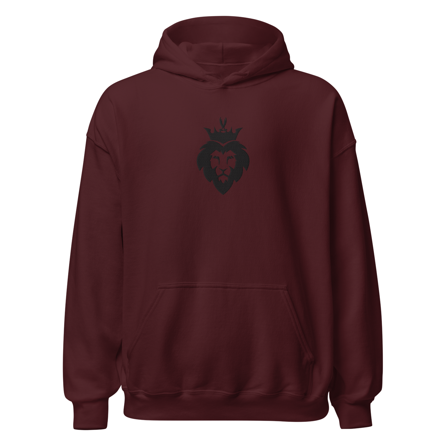 Sabr maroon hoodie with dark lion embroidered