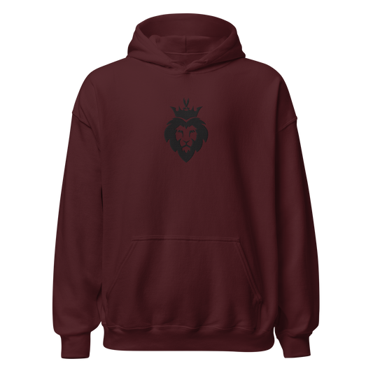 Sabr maroon hoodie with dark lion embroidered
