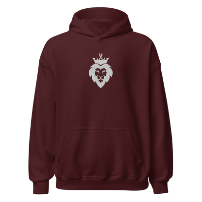 Sabr maroon hoodie with white lion embroidered