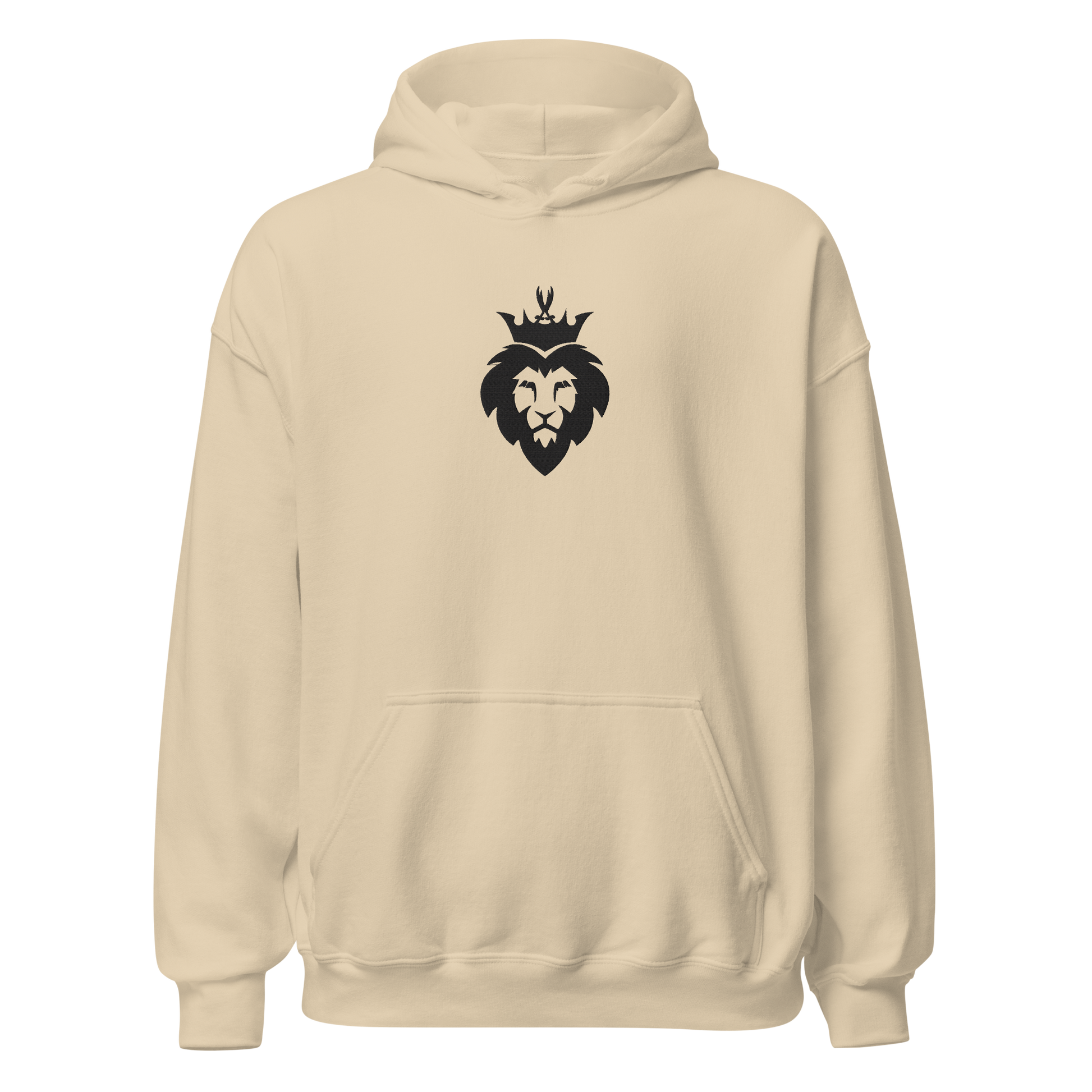 Sabr sand hoodie with dark lion embroidered