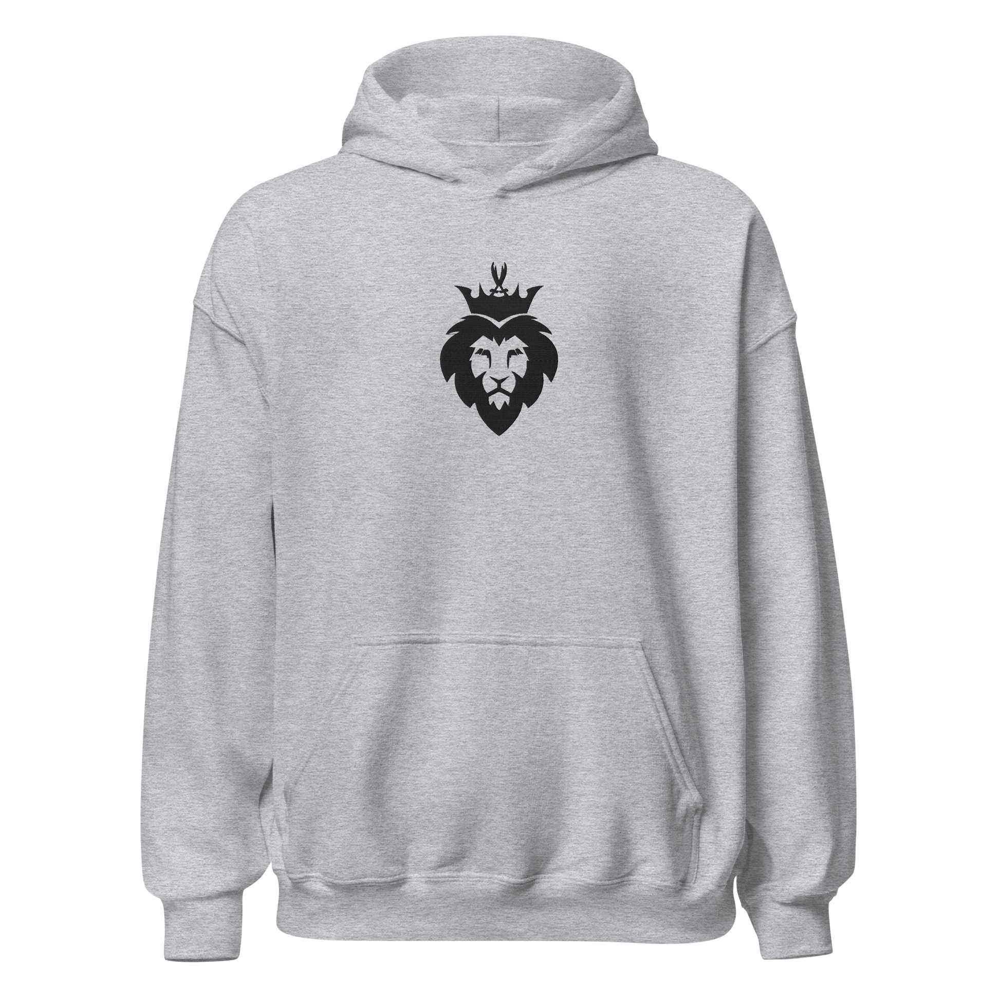 Sabr sport grey hoodie with dark lion embroidered