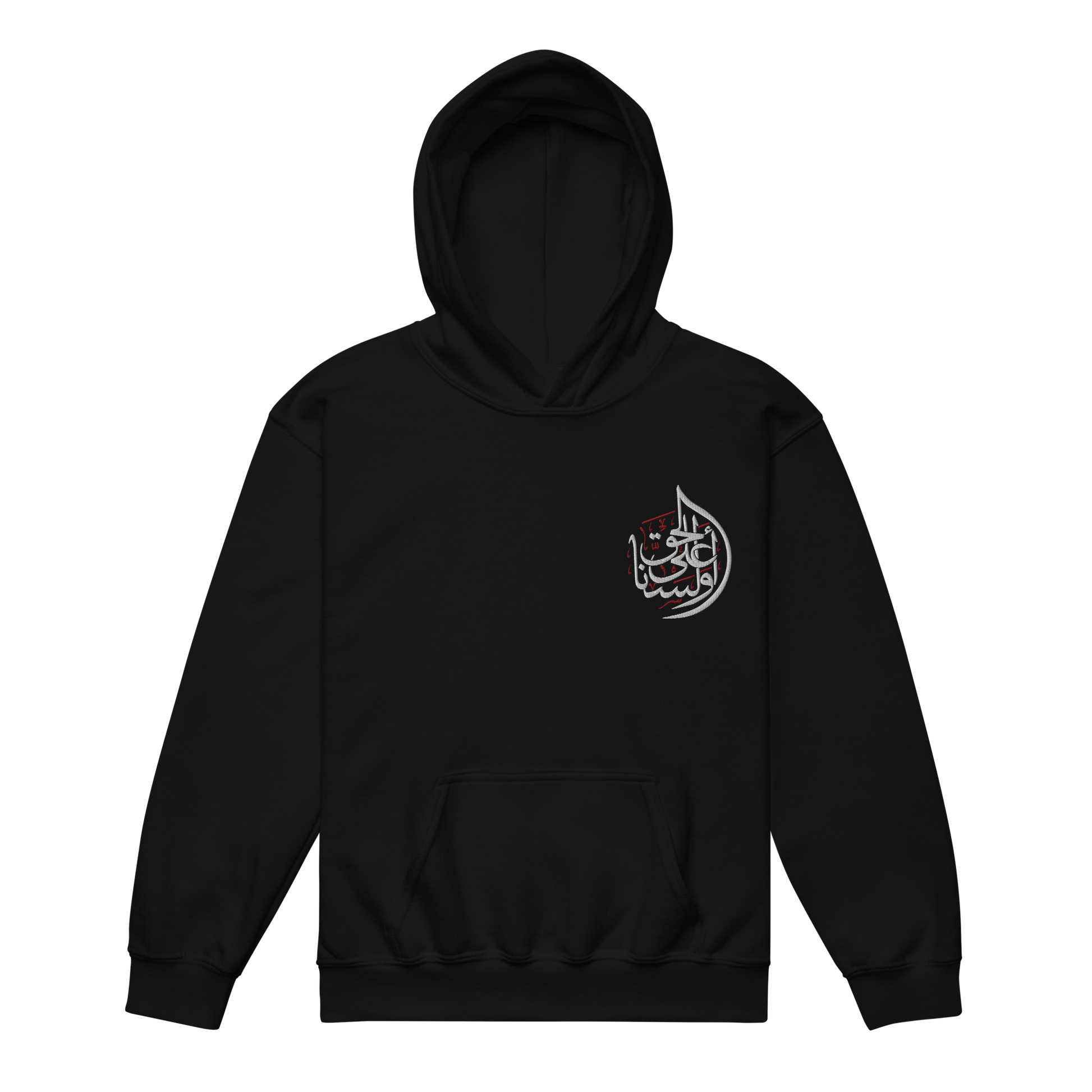 Sabr Youth Aren't we on the side of truth black hoodie front embroidered