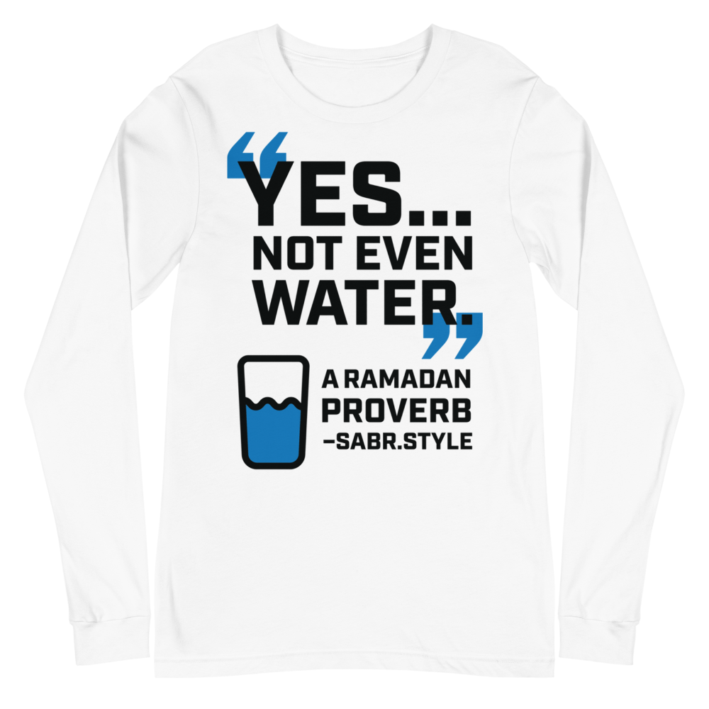 Not Even Water unisex t-shirt, soft and lightweight with a comfortable fit. Made from 100% combed and ring-spun cotton, featuring a bold Ramadan-inspired statement.